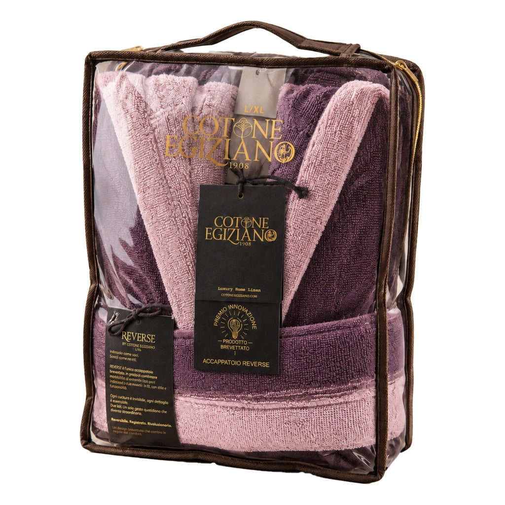 Sefane, Accappatoio 100% Cotone con Cappuccio Reversibile, Rosa