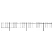 Recinzione da Giardino con Punta a Lancia in Acciaio 1005x120 cm Nero 277625