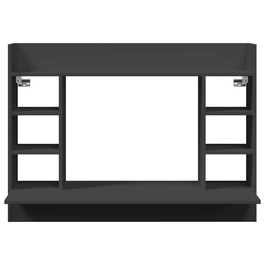 Scrivania a Parete Nera 105x48x75 cm in Legno Multistrato 847969