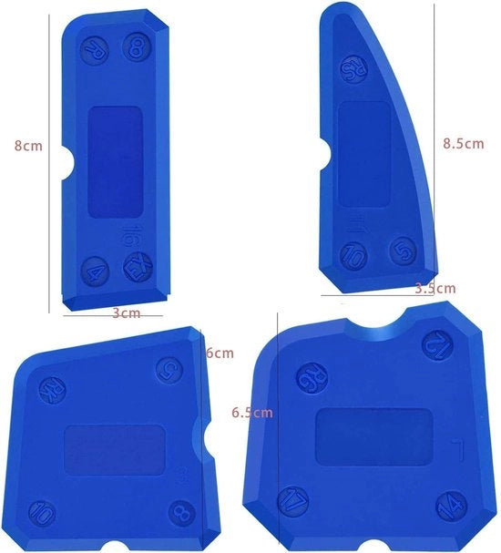 Kit di silicone 4-delig - Attrezzatura per sigillatura - Correttore di fessure - Pennello di silicone - Pennello per silicone - Silicone di alta qualità - Kit di attrezzi flessibili