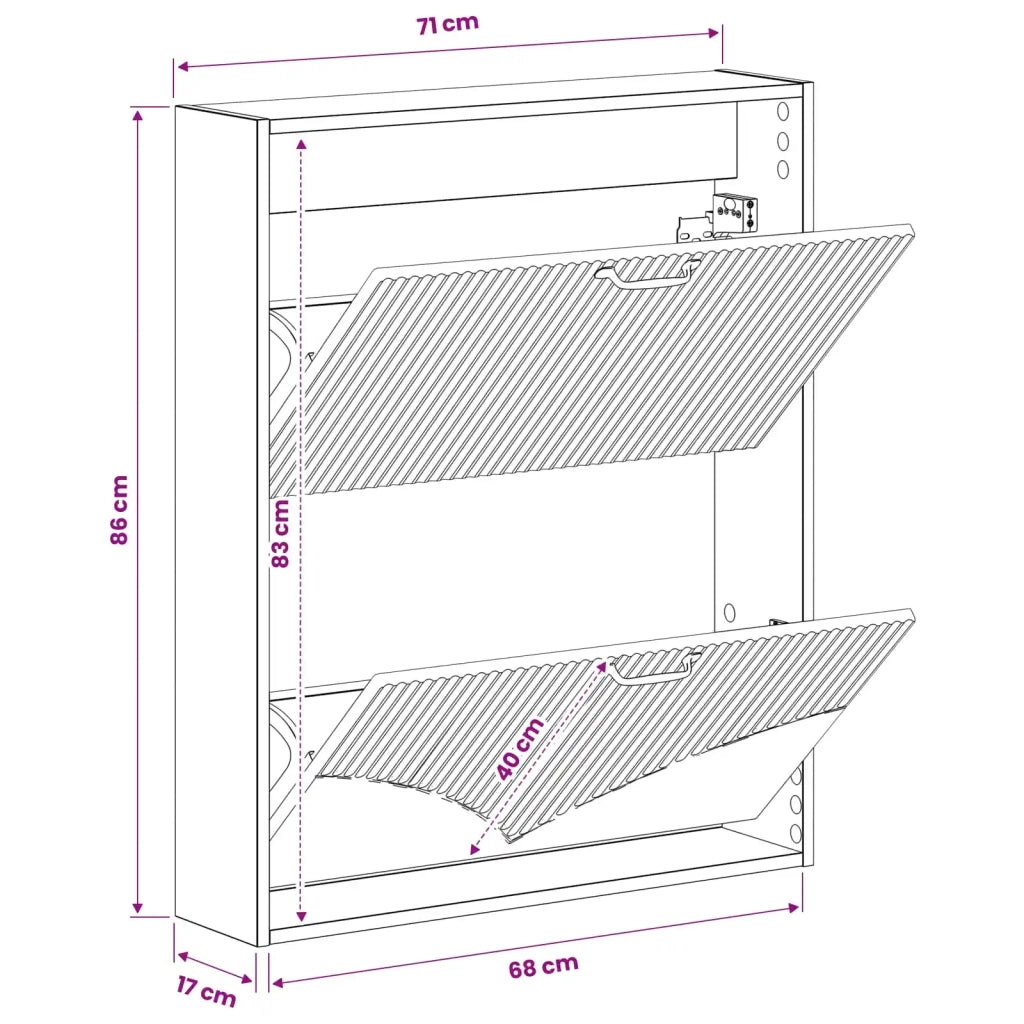 Mobiletto per Scarpe da Muro HOORN 71 x 17 x 86 cm 897304