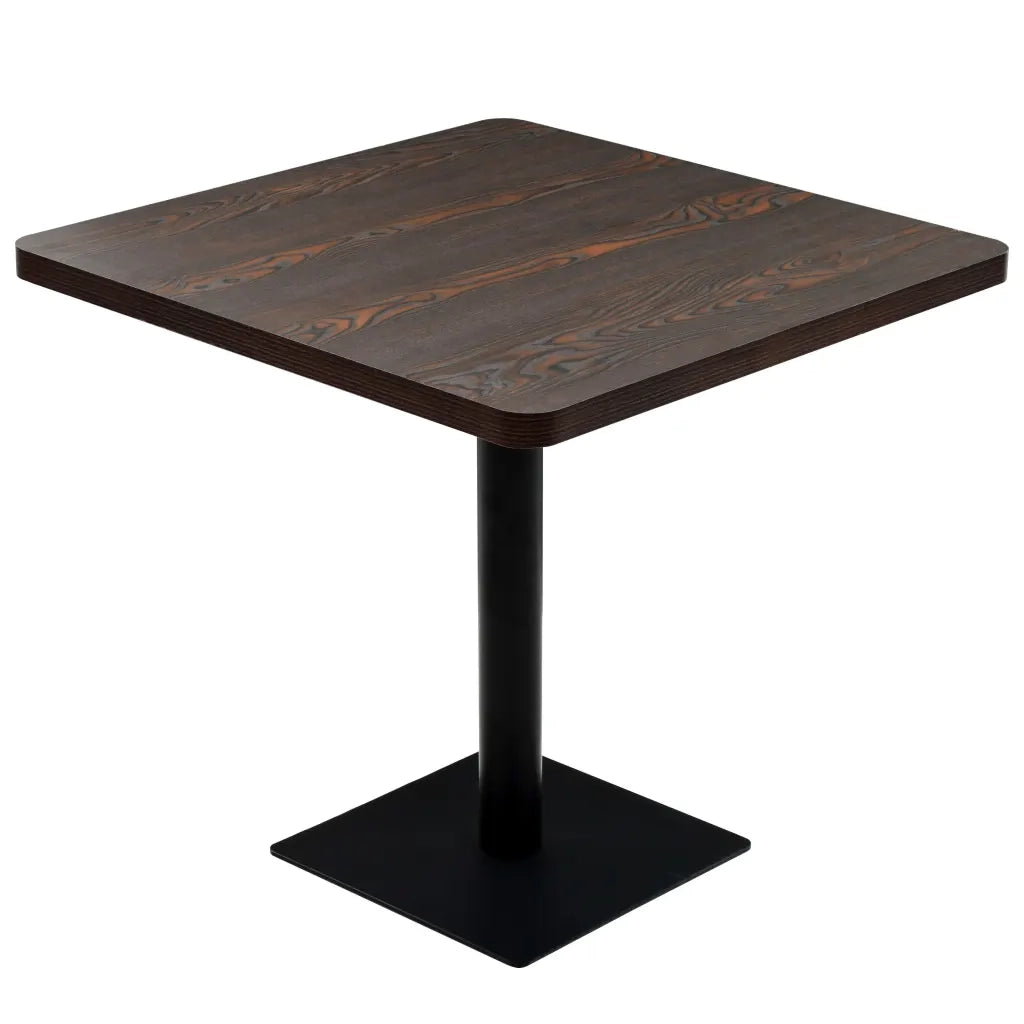 Tavolo Bistrot MDF e Acciaio Quadrato 80x80x75 cm Cenere Scura 245611