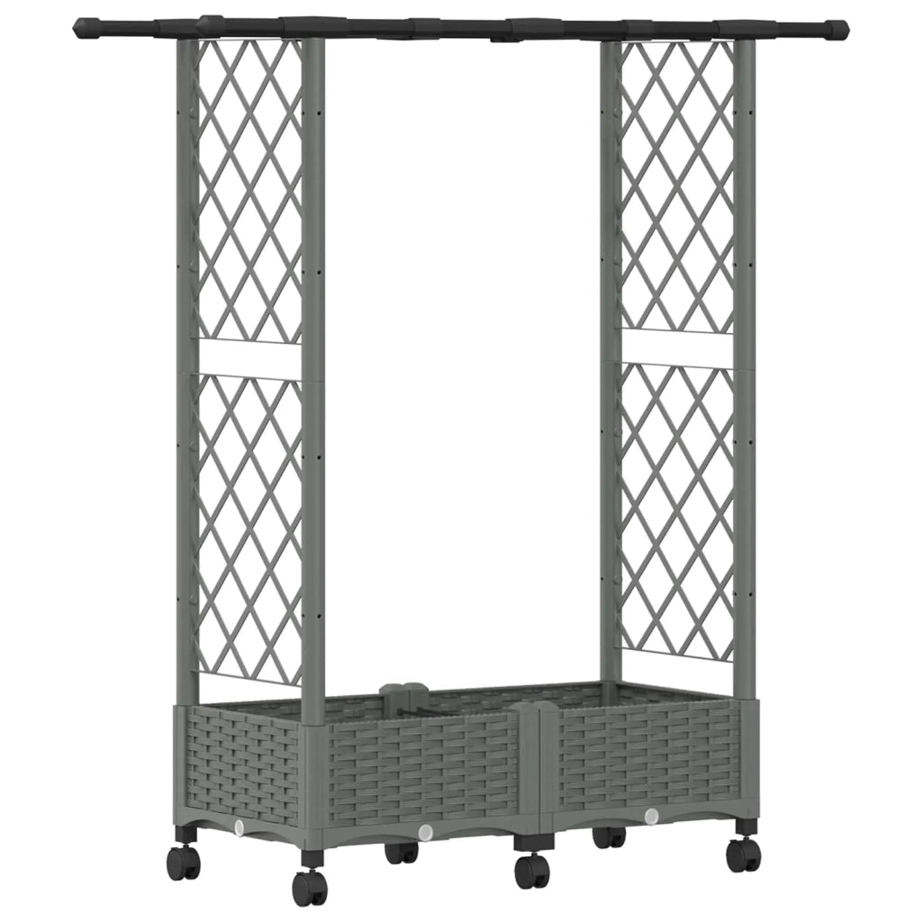 Letto Rialzato con Griglia e Tetto Grigio Chiaro PP 3423028