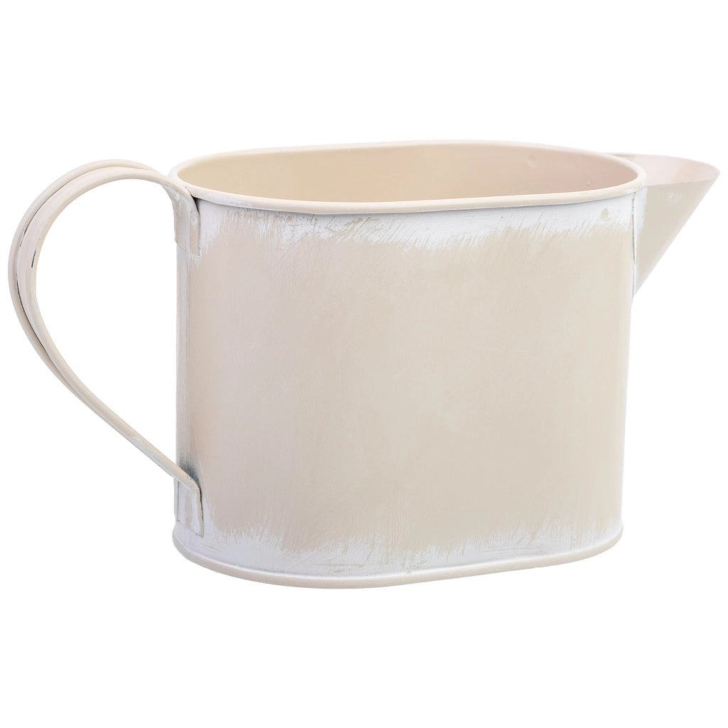 Annaffiatoio in metallo bianco 20,5x8,5x105/11h cm