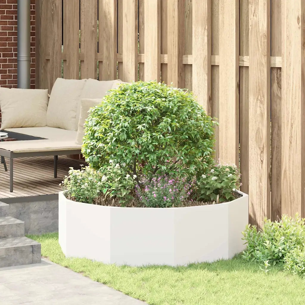 Fioriera | Cassetta per fiori | Vaso Bianco 120 x 120 x 35 cm Acciaio