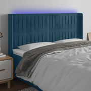 Testiera a LED Blu Scuro 183x16x118/128 cm in Velluto 3124350