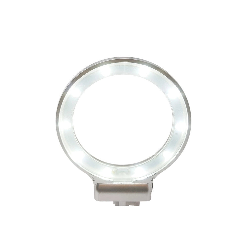 Trade Shop - Lente Ingrandimento Pinze Da Tavolo Luce Led Riparazioni Saldature Orientabile -