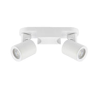 Plafoniera lampada da soffitto bianca faretto direzionabile e attacco per lampade GU10 ad 2 diffusorI