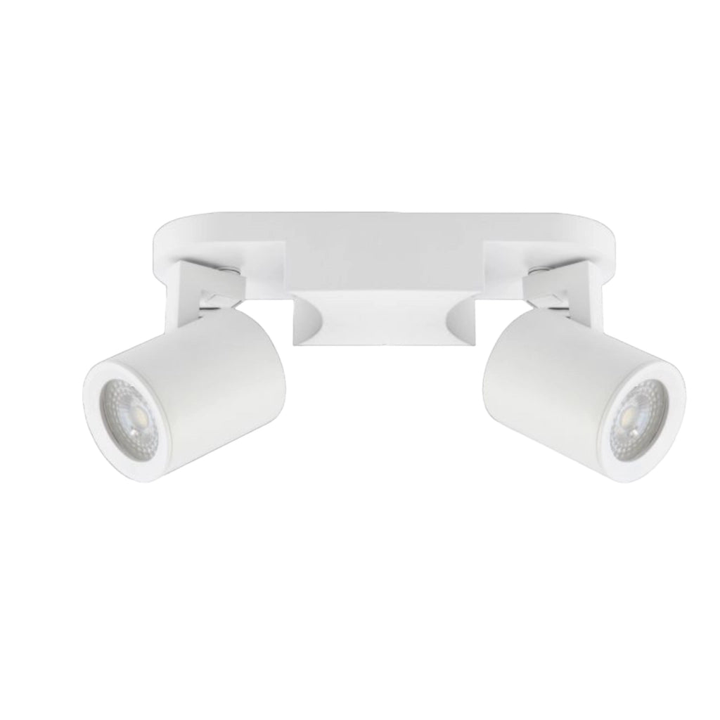 Plafoniera lampada da soffitto bianca faretto direzionabile e attacco per lampade GU10 ad 2 diffusorI