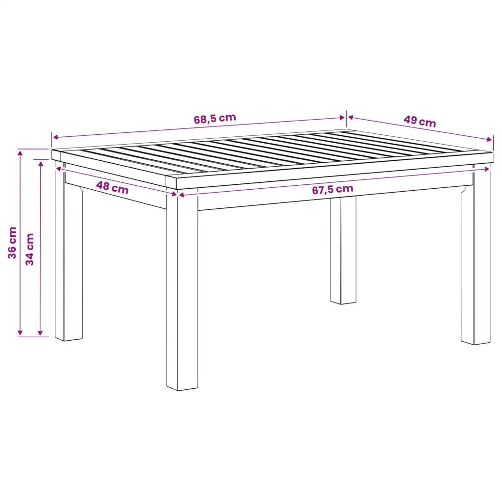 Tavolino da salotto Naturale 50 x 68,5 x 36 cm 901239