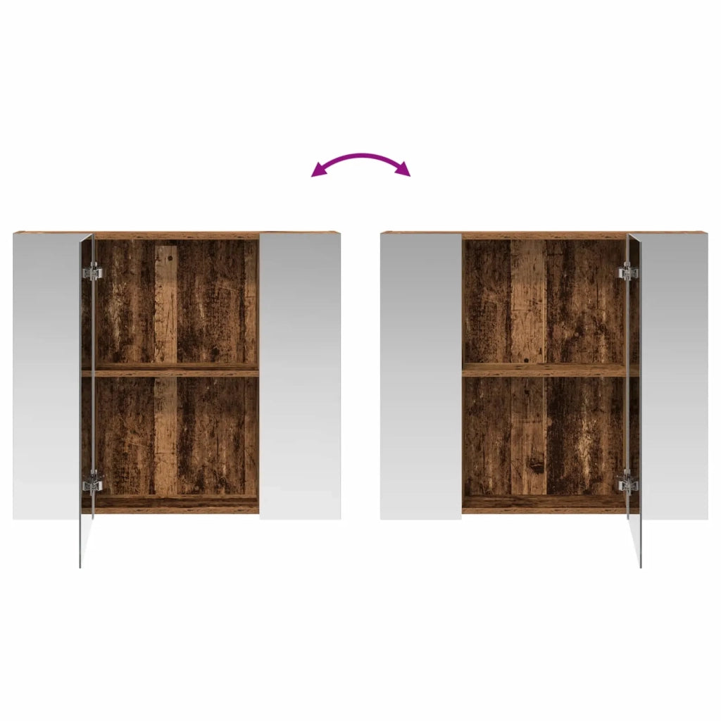 Mobiletto per specchio da bagno Legno vecchio 80 x 14.5 x 70 cm 889109