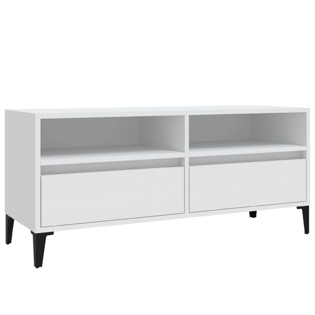 Mobile TV multimediale mensola TV credenza mobile TV sala da pranzo soggiorno camera da letto 100 x 34,5 x 44,5 cm legno ingegnerizzato bianco 02_0025471
