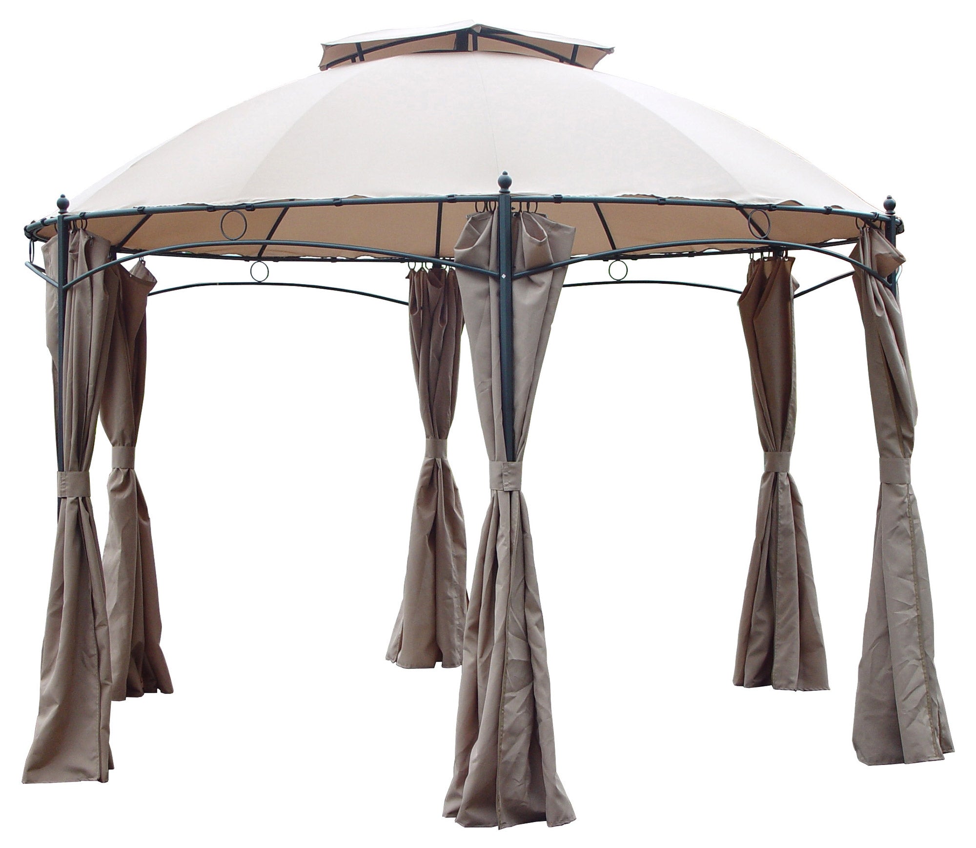 Gazebo da Giardino Ø 350 cm in Acciaio Bauer Beige