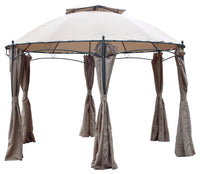 Gazebo da Giardino Ø 350 cm in Acciaio Bauer Beige