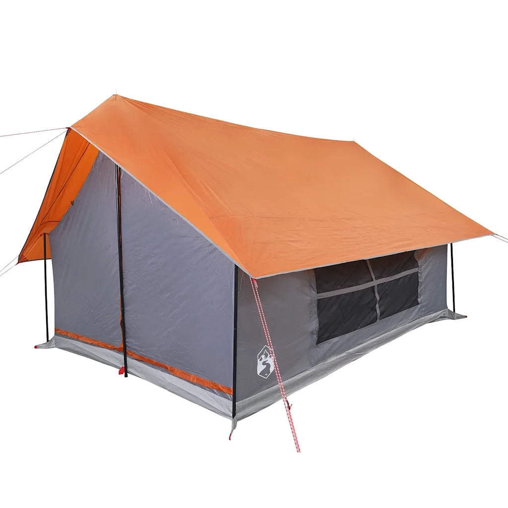 Tenda da Campeggio 5 Persone-Tenda per Escursionismo Grigio e Arancione Impermeabile 181391