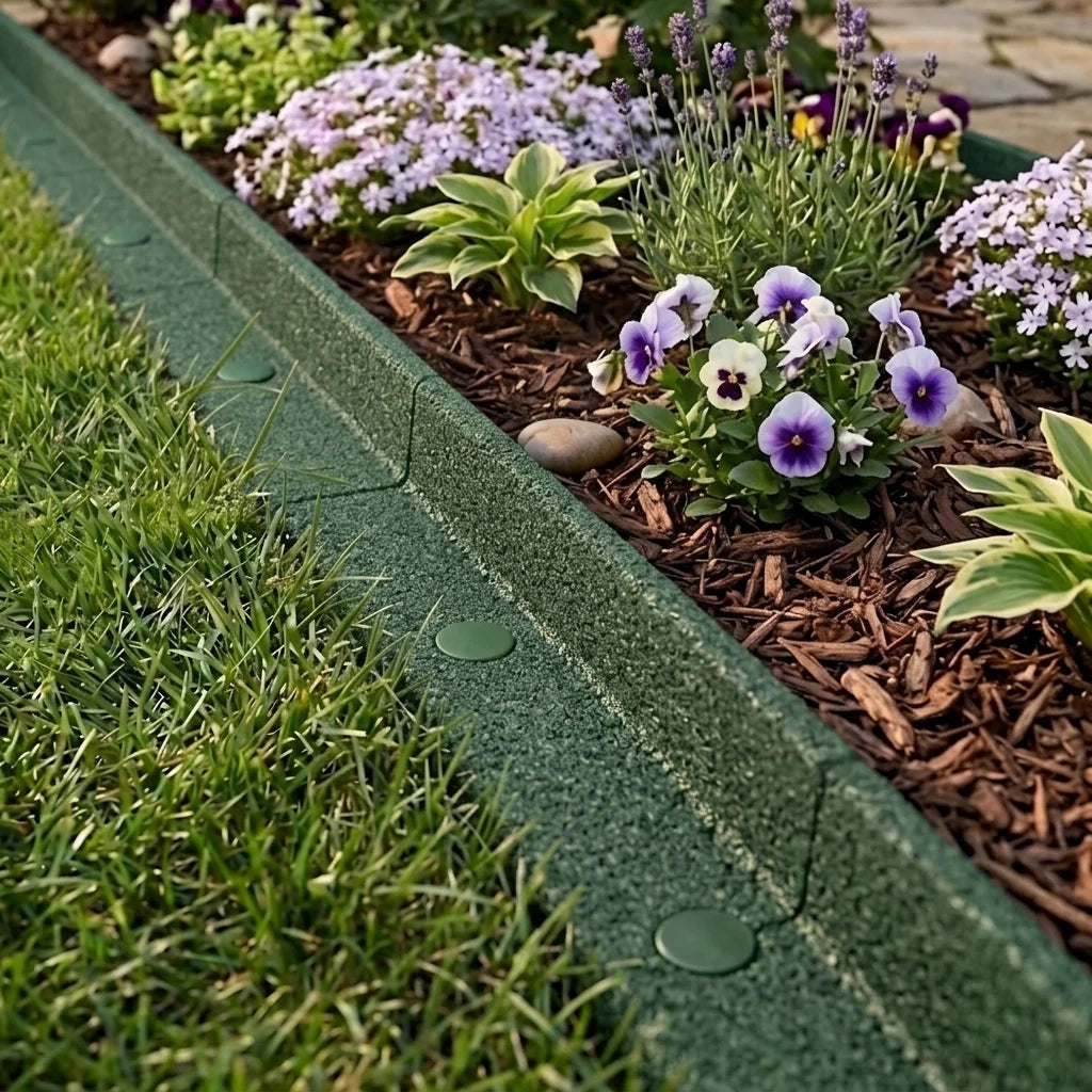 Bordura Flessibile da Giardino 30 x 1,2 m Verde con Martello in Gomma