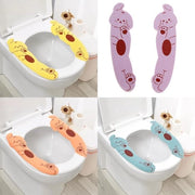 Sedili WC morbidi 4 paia con forma di gatto, cuscini per il water hermeneutici con schiuma TPR all'indietro con colla.
