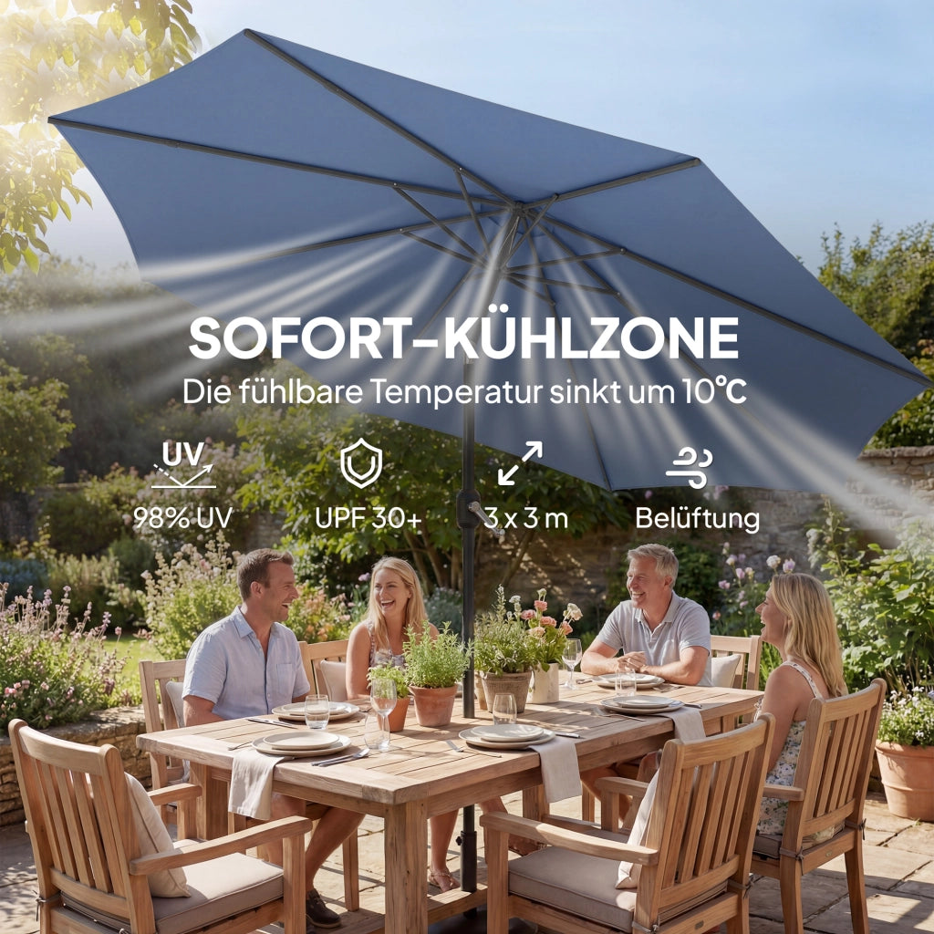 Ombrellone da giardino ?295 cm ¨C zephmum ¨C Blu