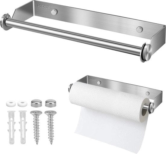 Sostegno per Tovaglioli da Parete 28CM in Acciaio Inox - Utile in Cucina, Bagno e Salotto