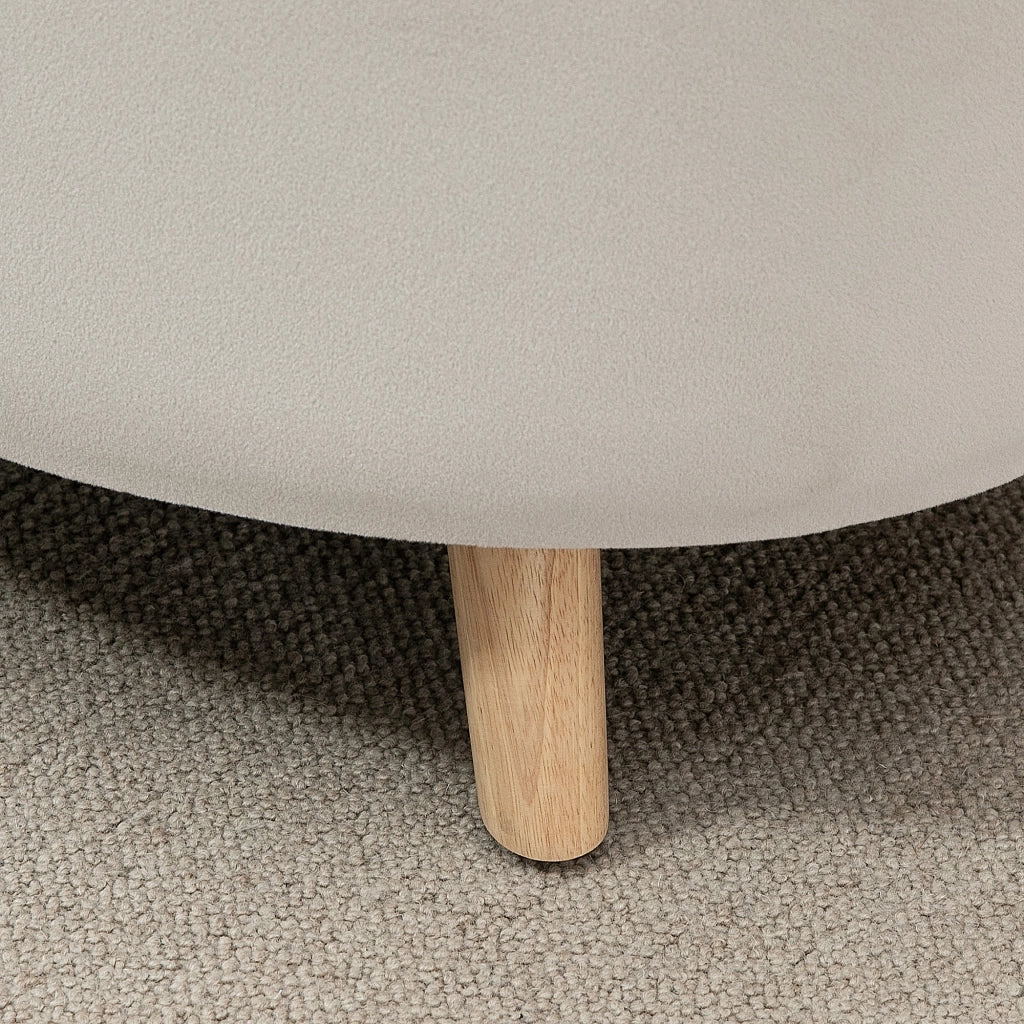 Panca imbottita con contenitore ¨C Xylo ¨C velluto beige ovale 71x51,5x42 cm