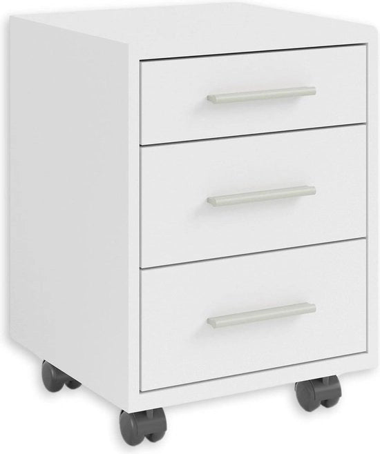 Contenitore per ufficio in bianco con cassetti - mobile armadio per ufficio - moderno arredo ufficio - completo set - 40 x 56 x 40 cm (A-L-P) Blocco di cassetti