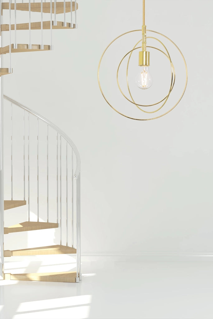 Lampada Da Soffitto Metallico Anulare Oro APP286-1CP