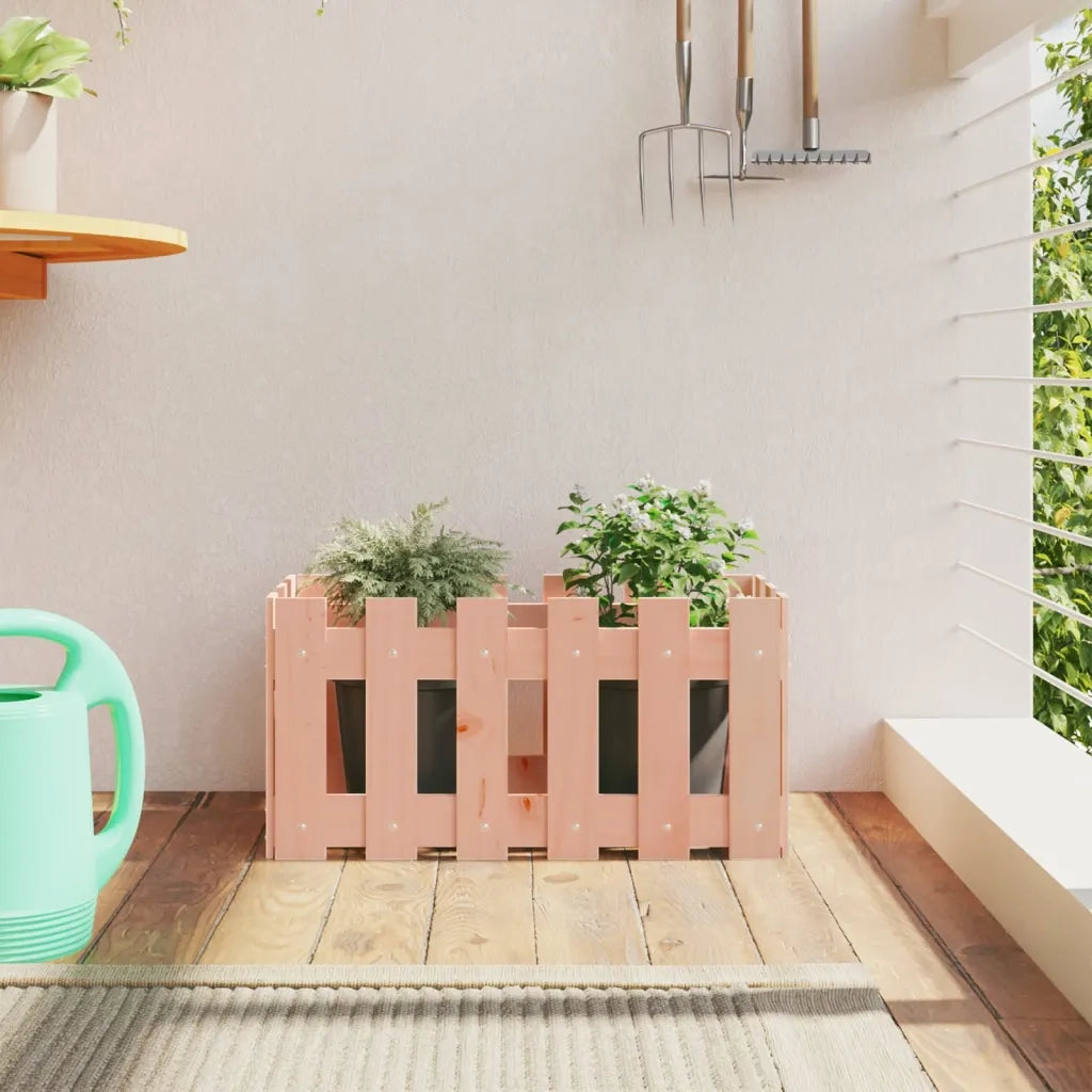 Fioriera | Cassetta per fiori | Vaso Giardino Design Recinzione 60x30x30cm Massello Douglas