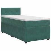 Letto box spring con materasso Verde Scuro 90 x 190 cm Velluto 3451586