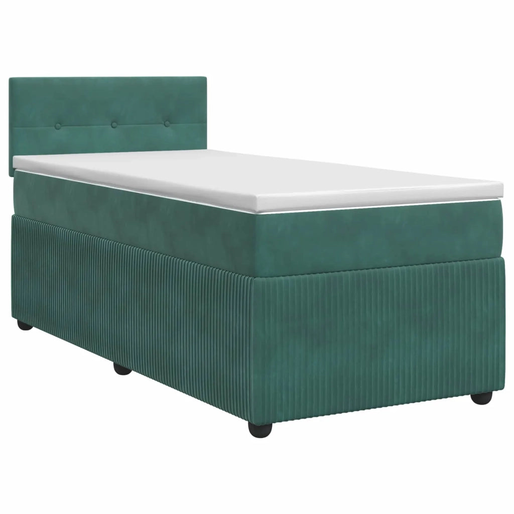 Letto box spring con materasso Verde Scuro 90 x 190 cm Velluto 3451586
