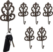 Set di 6 capstok haken - gietijzer - jashaken - nero