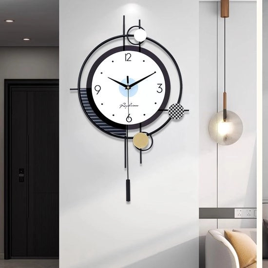Decorative orologio da parete in metallo per ambienti interni ed esterni, non ticcante, funzionante con batterie, da 15x23 pollici