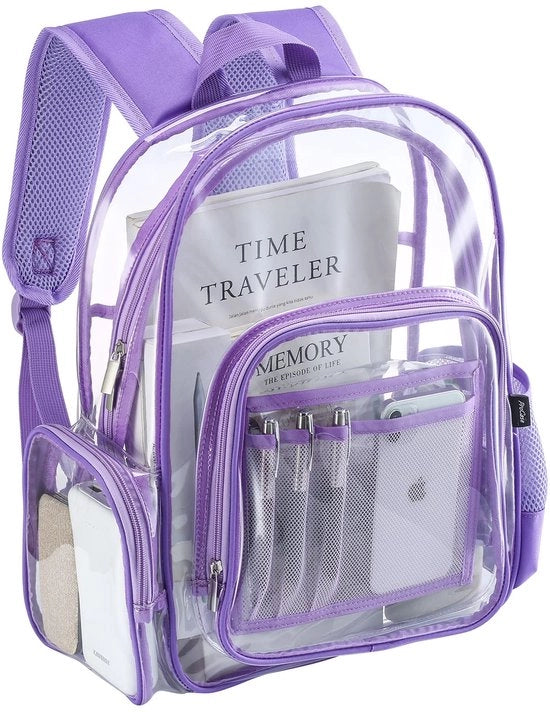 Borsa da Spalla in PVC Translucida e Resistente al Traffico, Impermeabile, Borsa da Libro per Scuola, Teatro e Lavoro