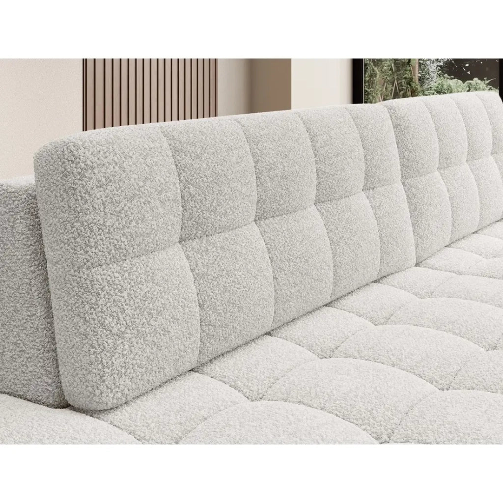 Divano angolare convertibile CUBITO bianco 240 cm con vano contenitore angolo destro