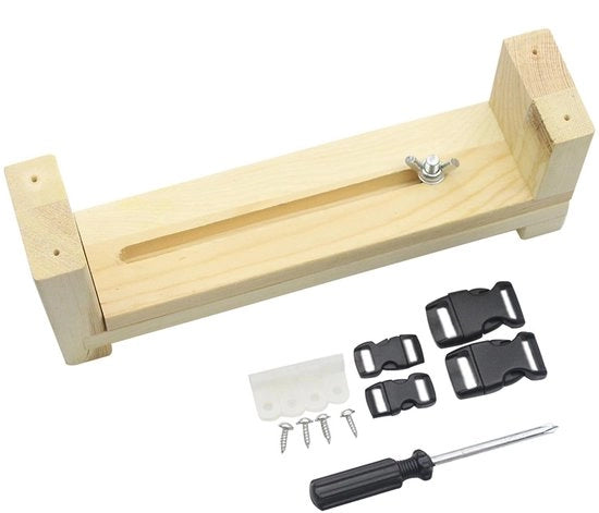 Paracord Jig per Armband in Legno - Fermo Serratura Regolabile - Materiale Duraturo - Tessuto a Mano - 22 x 8.5 cm - Facile da Utilizzare - Armatore per Armband