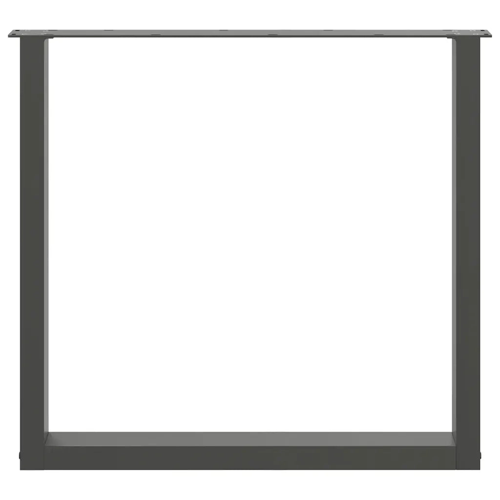 Gambe per tavolo da pranzo a forma di U 2 pz Antracite 80x(72-73) cm Acciaio