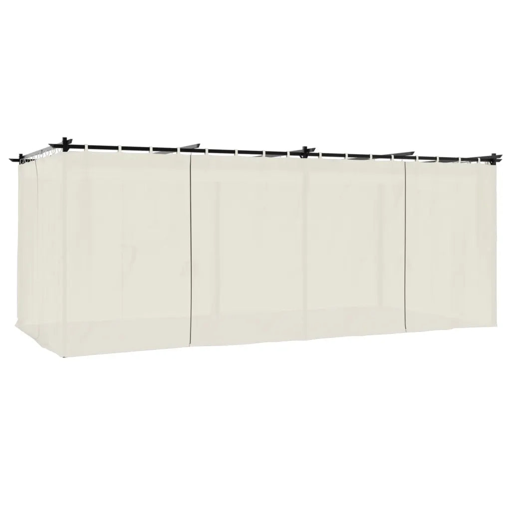 vidaXL Gazebo con Tende Crema 6x3 m in Acciaio