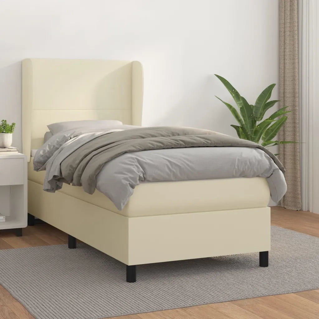 Giroletto a Molle con Materasso Crema 90x200 cm in Similpelle 3128891