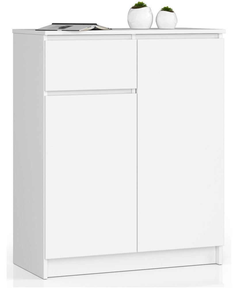 Cassettiera AKORD K80 Cassettiera Bianca 80 cm 2 ante 1 cassetto 80x40x99 cm