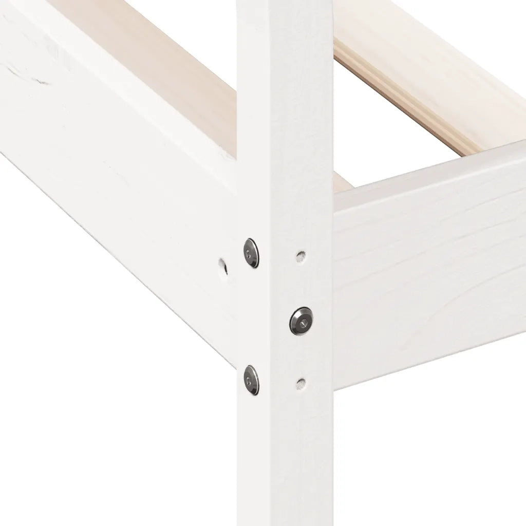 Letto singolo | Letto per adulti | Dormeuse senza Materasso Bianco 100x200 cm Legno Massello Pino