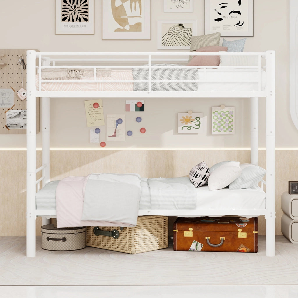 Letto a castello funzionale in ferro bianco 97x196 cm