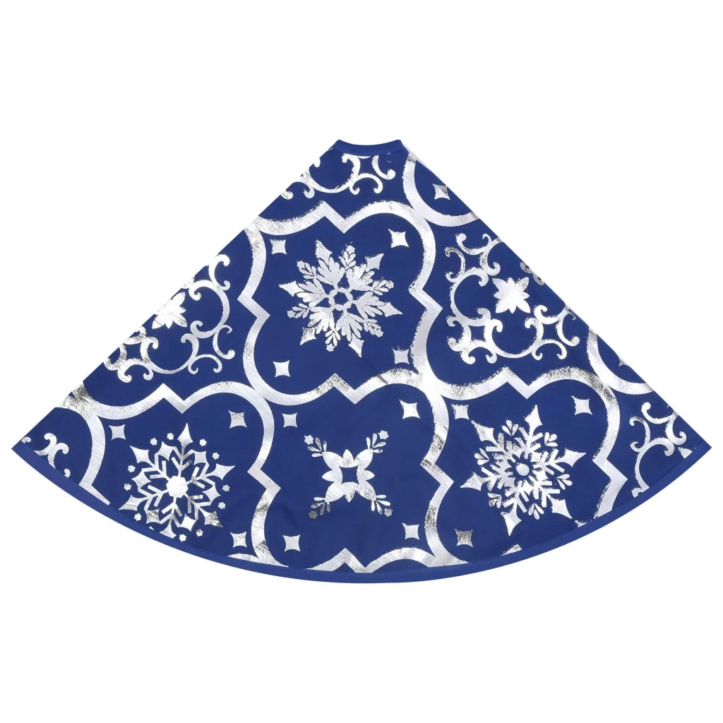 Gonna Albero Natale Raffinata con Calza-Decorazioni natalizie Blu Tessuto 122 cm