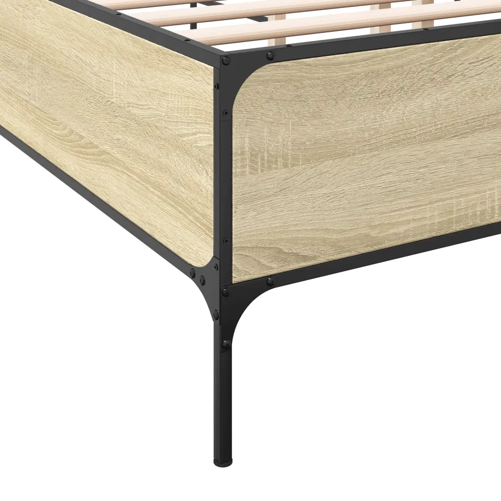Giroletto-Struttura Letto Rovere Sonoma 120x190 cm in Legno Multistrato Metallo 722966