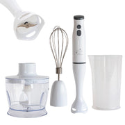 Frullatore a Immersione Multifunzione 4 In 1 Minipimper Acciaio inox Velocità Regolabili Con Frusta,Tritatutto Da 500 ml, Bicchiere Misurino 500 Ml Certificato Contatto Alinentare CE RoHS