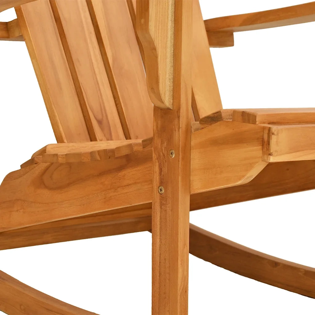 Sedia Dondolo Adirondack da Giardino in Legno Massello Teak 4008082