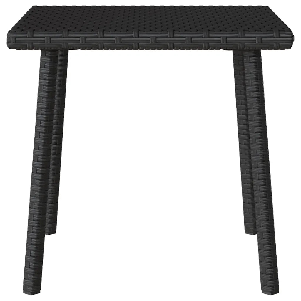 Tavolino da Giardino | Tavolino da esterno Rettangolare Nero 40x40x37 cm Polyrattan
