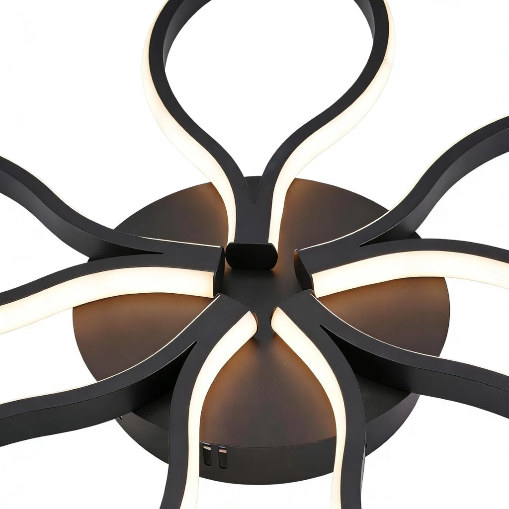 ZMH Plafoniera LED Nera 80 cm 75W Moderna per Soggiorno con Telecomando e Regolazione Luminosità per Camera da Letto