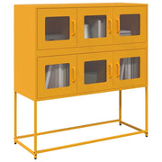 Credenza-Buffet-Armadio da cucina Giallo Senape 100,5x39x107cm Acciaio Laminato Freddo 633928