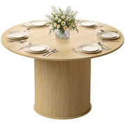 Tavolo da pranzo rotondo allungabile 4-6 persone ¨C Xylo ¨C ? 120x75 cm legno naturale base cannelata