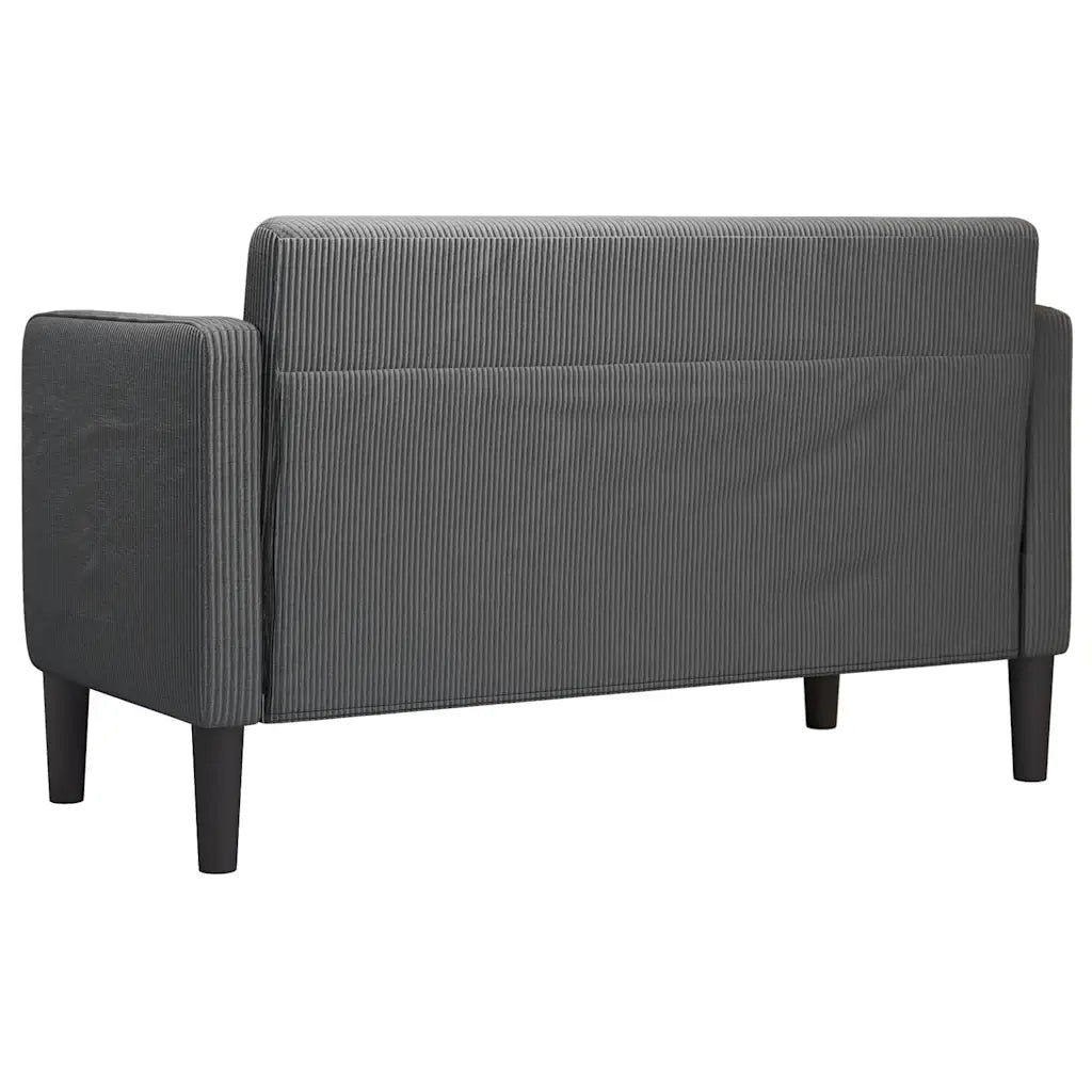 Divano | Divano da soggiorno | Sofa Divanetto Grigio Scuro 109 cm Tessuto di Velluto a Coste