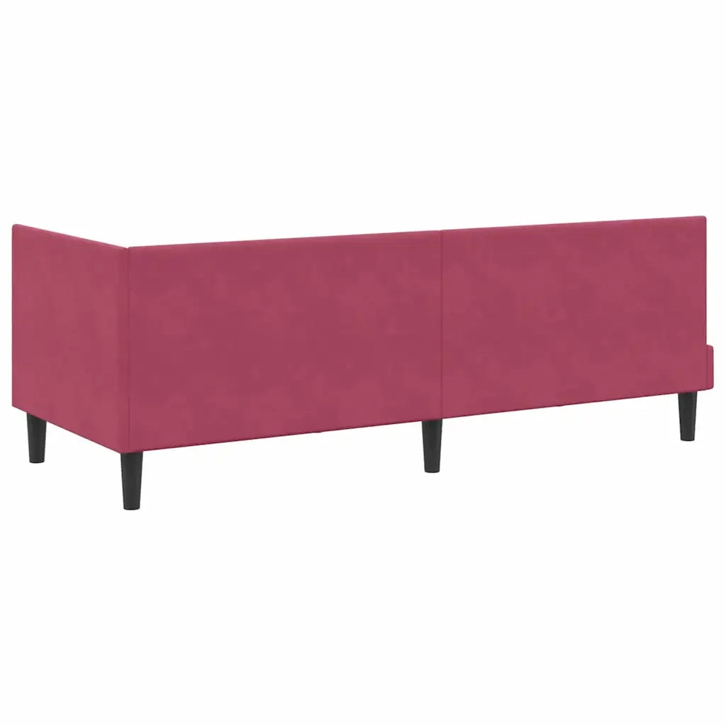 Cornice del letto ad angolo Rosso Vino 80 cm x 200 cm Velluto